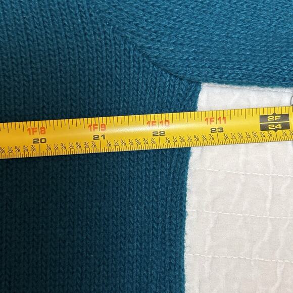 VTG 80/90s Cape Cod Sportswear Teal Knit Cardigan Sweater Womans M Gold Buttons - Picture 8 of 8